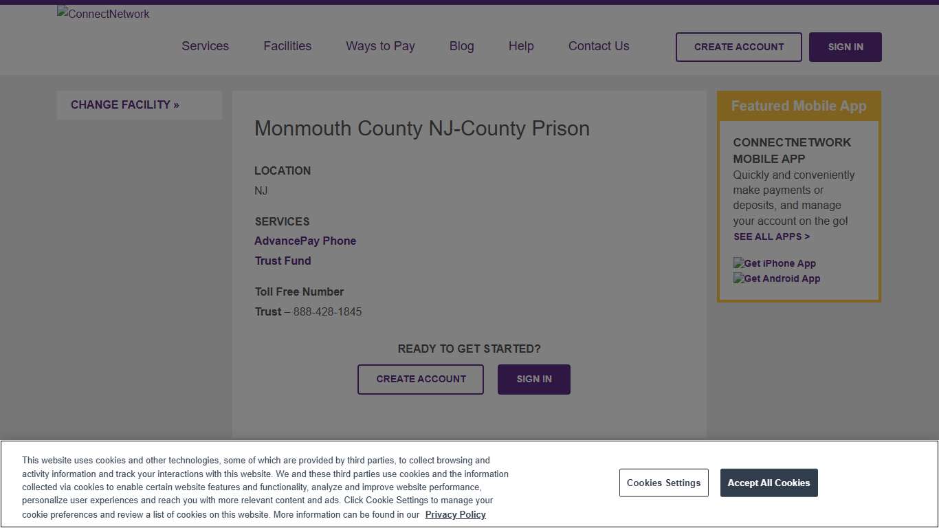 Monmouth County NJ-County Prison ConnectNetwork